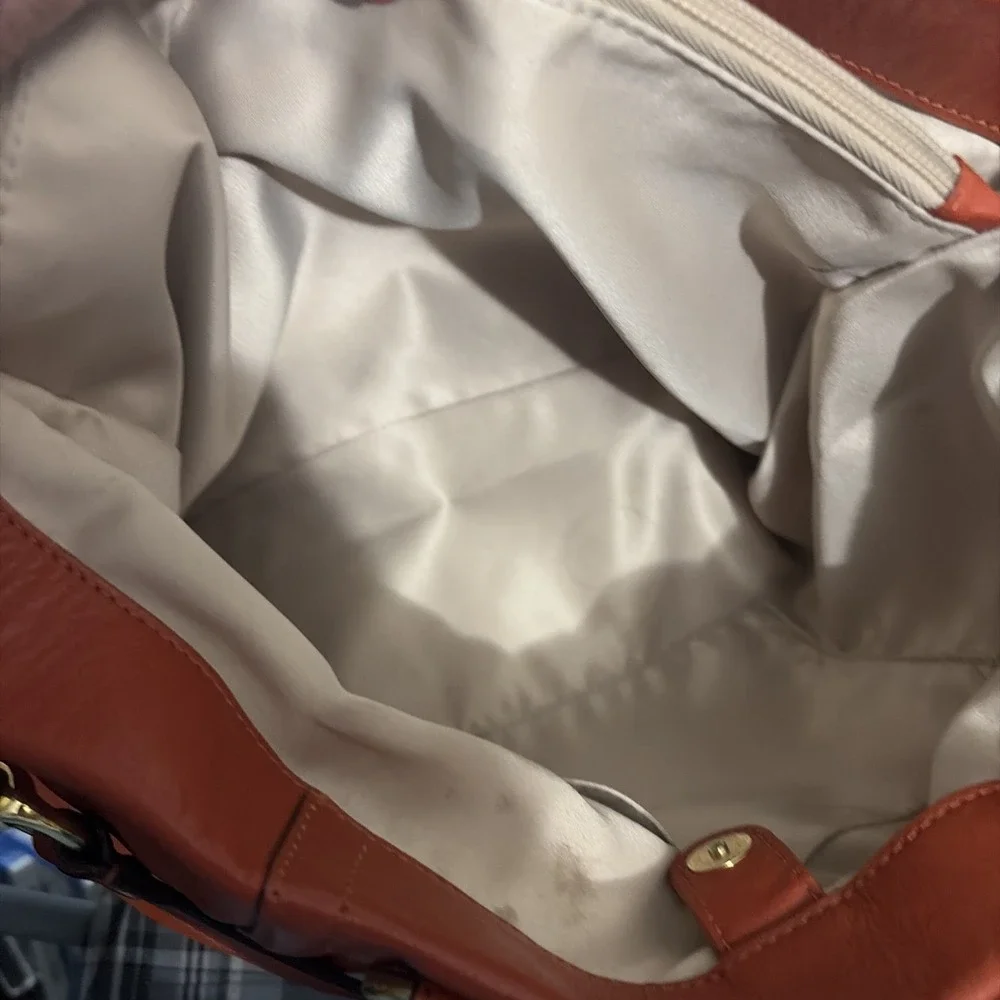 Coach Ashley Vermillion Leather Carryall Shoulder Bag Purse Detachable Strap